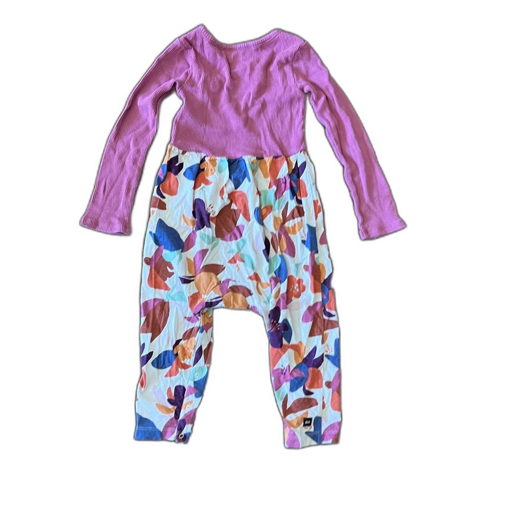 Tea Collection Baby Girl 18-24M Floral Romper Ribbed Top 2 Piece Set